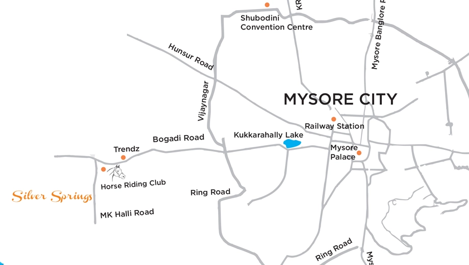 Location of Hegde Silver Spring in Bogadi, Mysore - Image 430019