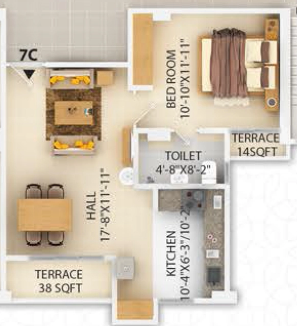 1 BHK Flat in Protech Galaxy in Bhetapara, Guwahati - Image 929145