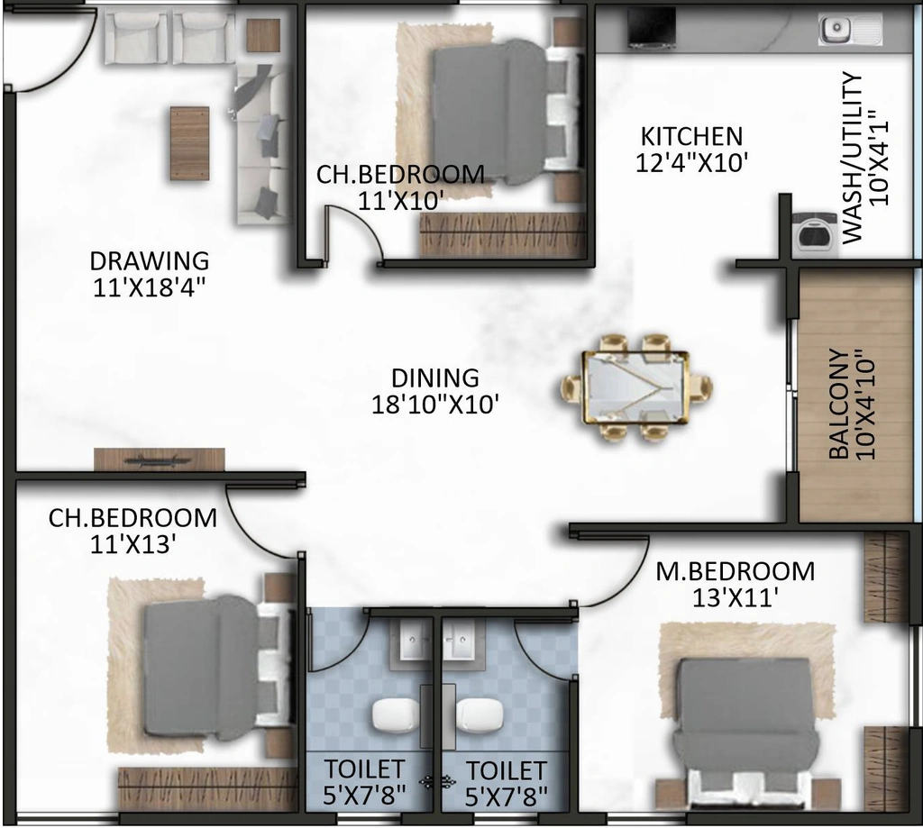 3 BHK Flat in Parth Atmosphere in Sarjapur Road, Bangalore - Image 929055