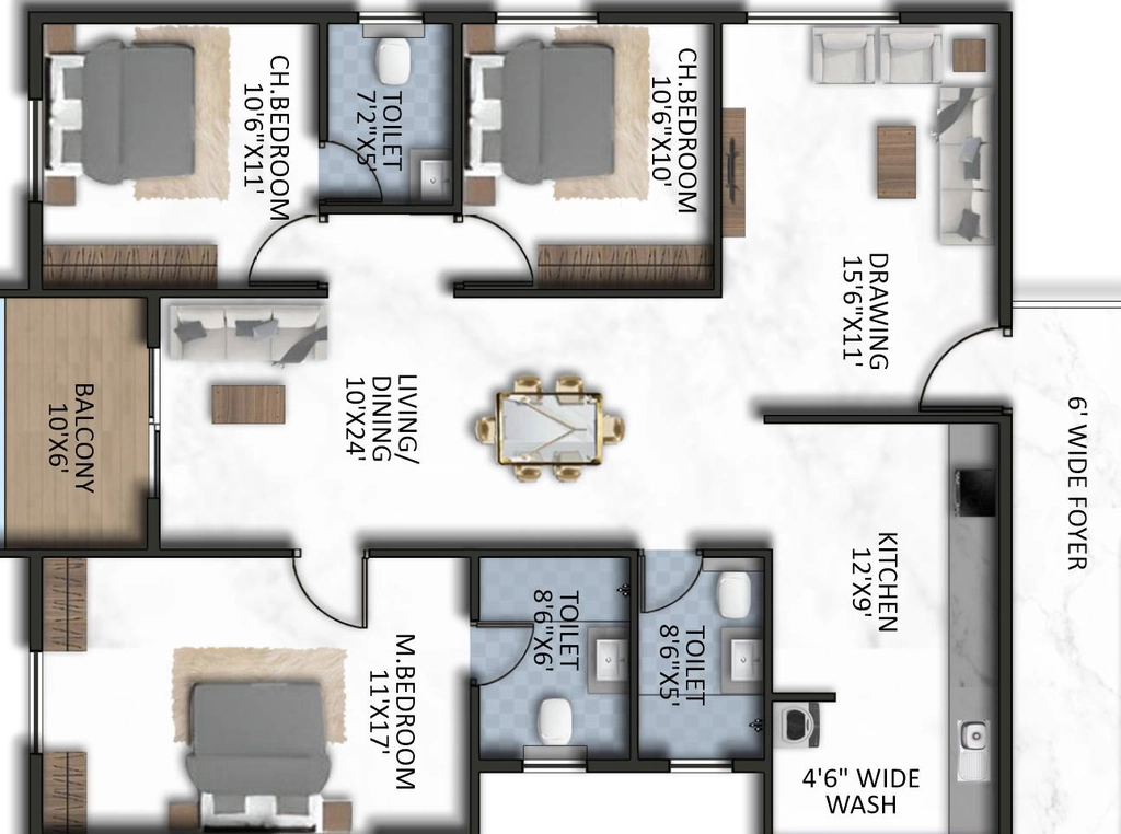 3 BHK Flat in Parth Atmosphere in Sarjapur Road, Bangalore - Image 929058