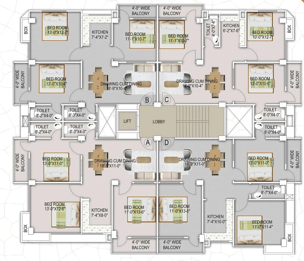 Floor Plan of Royal Twin Towers in Jalukbari, Guwahati - Image 430208