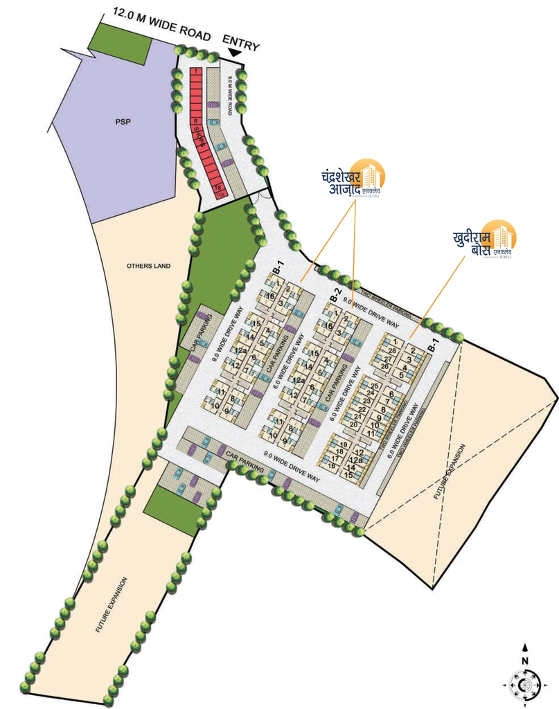 Master Plan of Chandra Shekhar Azad & Khudiram Bose Enclave in Raebareli Road, Lucknow - Image 430031