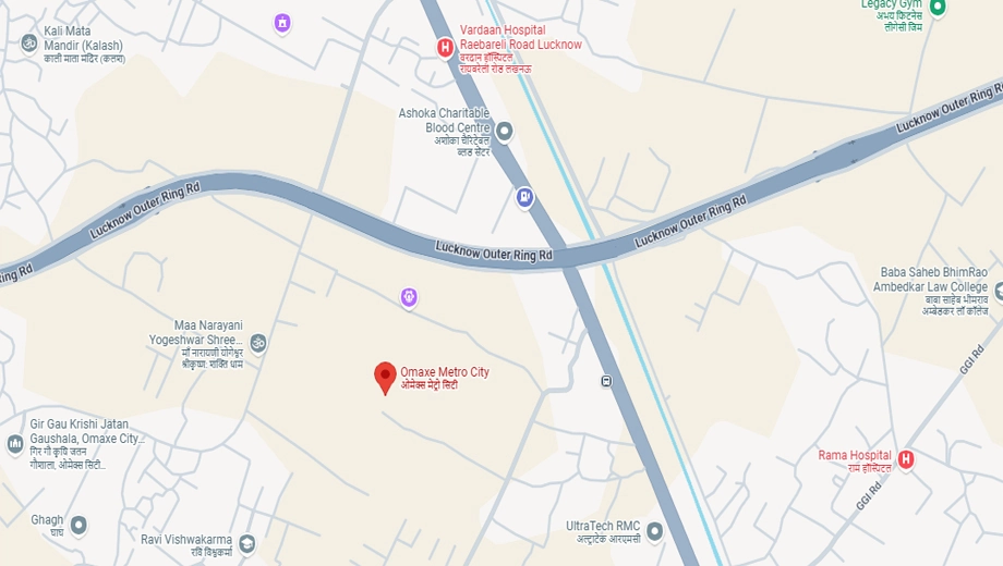 Location of Omaxe Metro City in Raebareli Road, Lucknow - Image 430039
