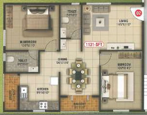 2 BHK Flat in Rakshitha Residency in Kalyan Nagar, Bangalore - Image 929146