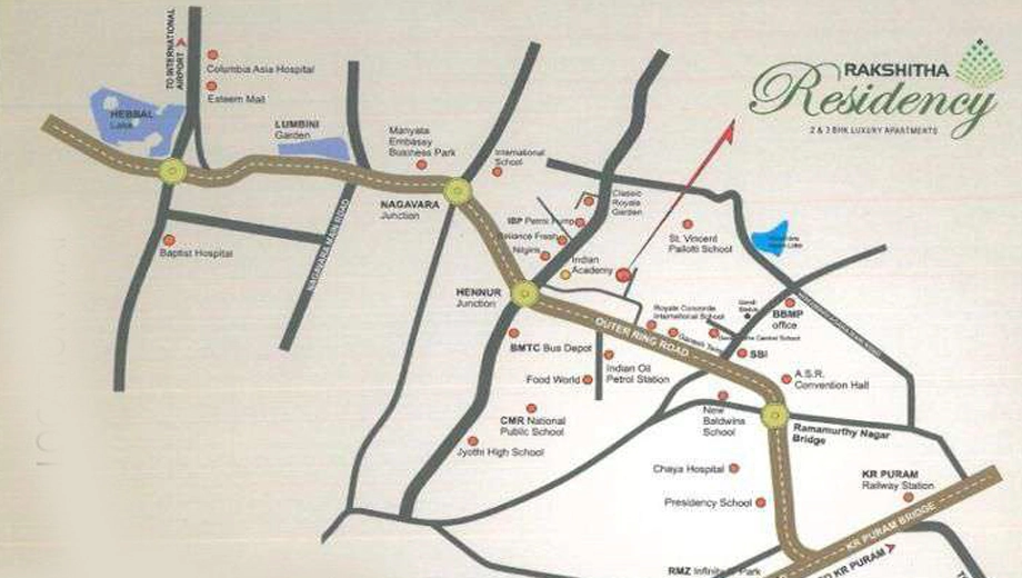 Location of Rakshitha Residency in Kalyan Nagar, Bangalore - Image 430157
