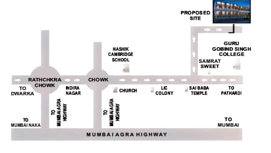 Location of Brij Villa in Indira Nagar, Nashik - Image 430051