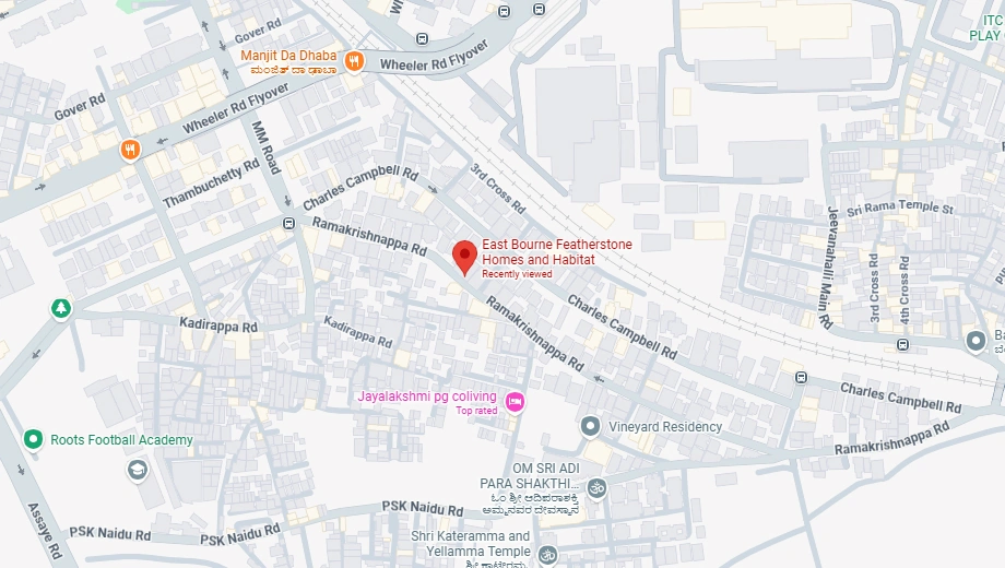 Location of Featherstone East Bourne in Cox Town, Bangalore - Image 430250