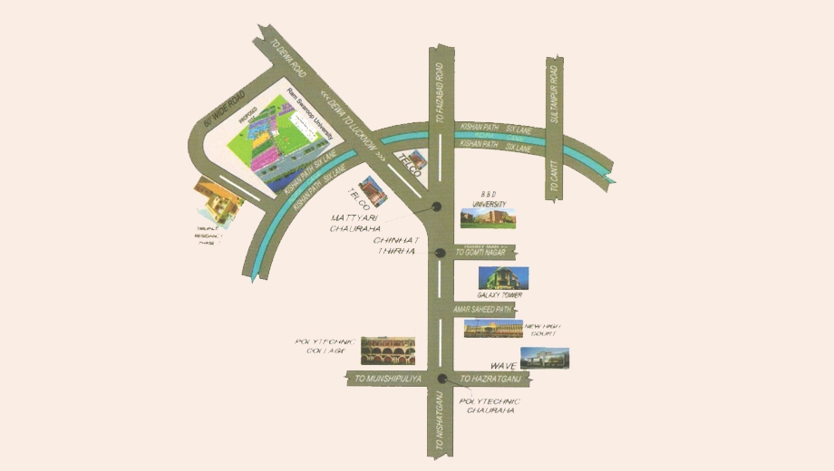 Location of SSC Tirupati Paradise in Gomti Nagar, Lucknow - Image 430271
