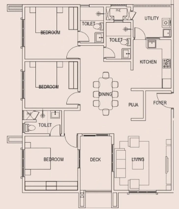 3 BHK Flat in Ramky Fortuna in Whitefield, Bangalore - Image 929204