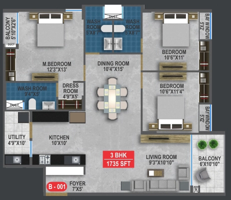 3 BHK Flat in Sekhar Olympus in Horamavu, Bangalore - Image 929210