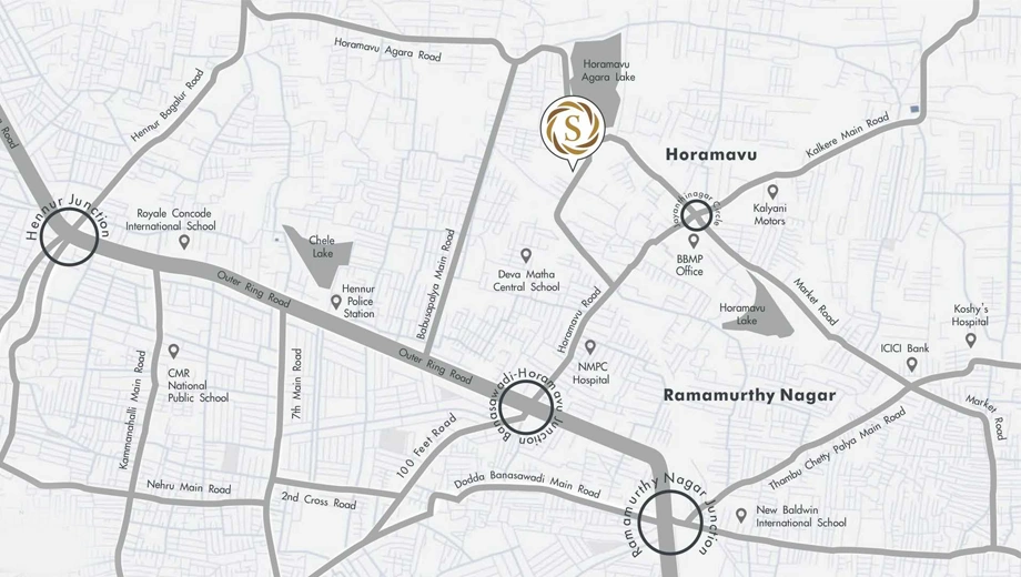 Location of Sekhar Olympus in Horamavu, Bangalore - Image 430301