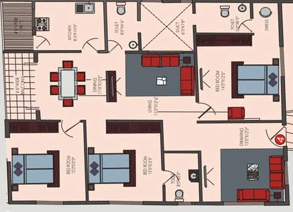 3 BHK Flat in Sekhar Ridge in Bhoganahalli, Bangalore - Image 929215