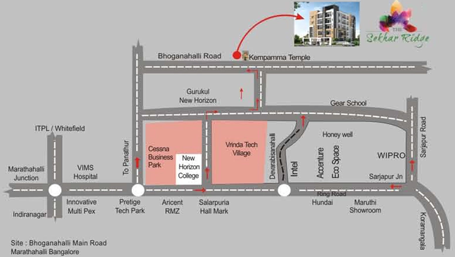 Location of Sekhar Ridge in Bhoganahalli, Bangalore - Image 430307