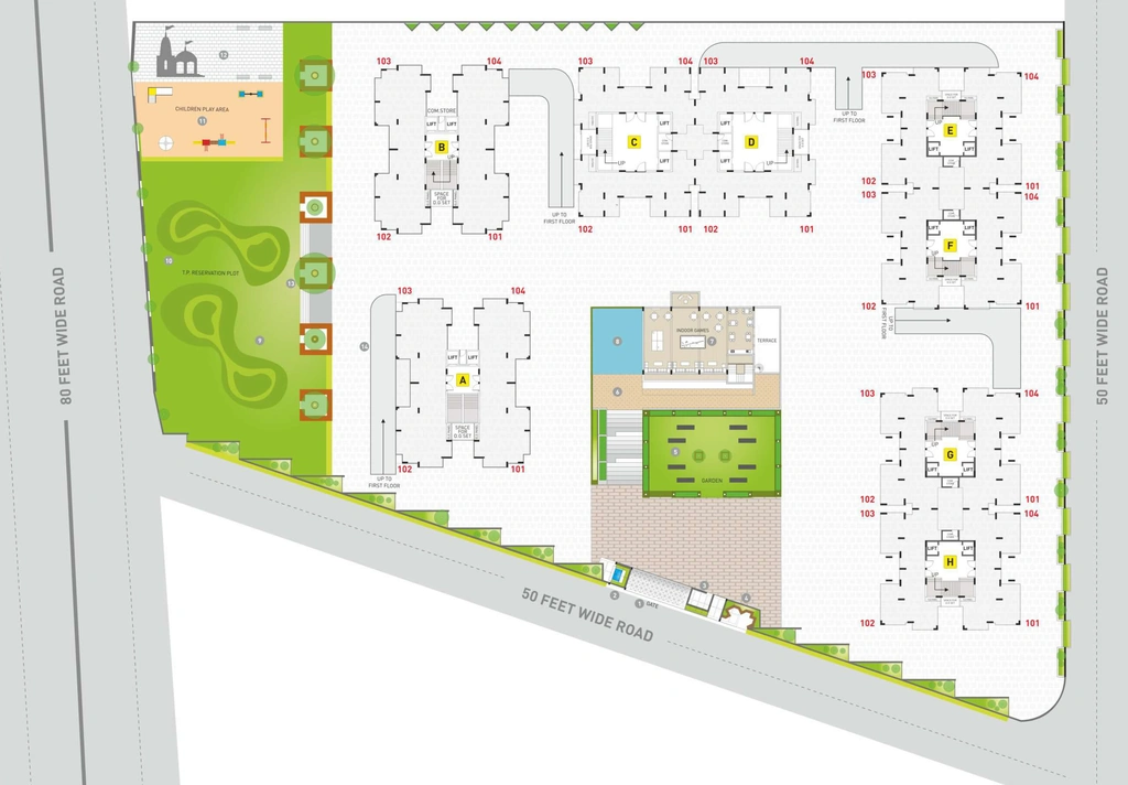 Master Plan of Aadesh Sundaram City in Madhapar, Rajkot - Image 430345