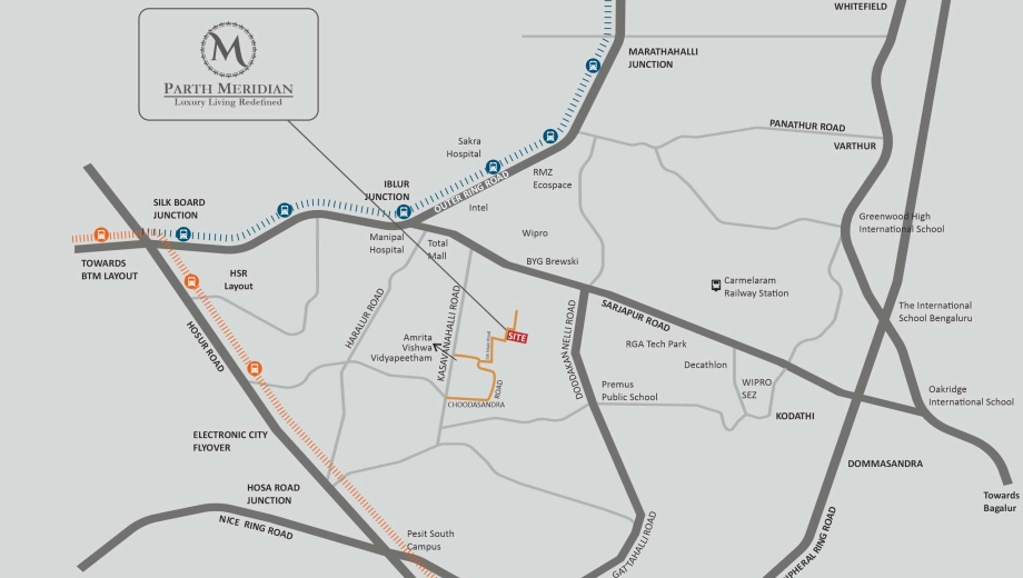 Location of Parth Meridian in Sarjapur Road, Bangalore - Image 430359