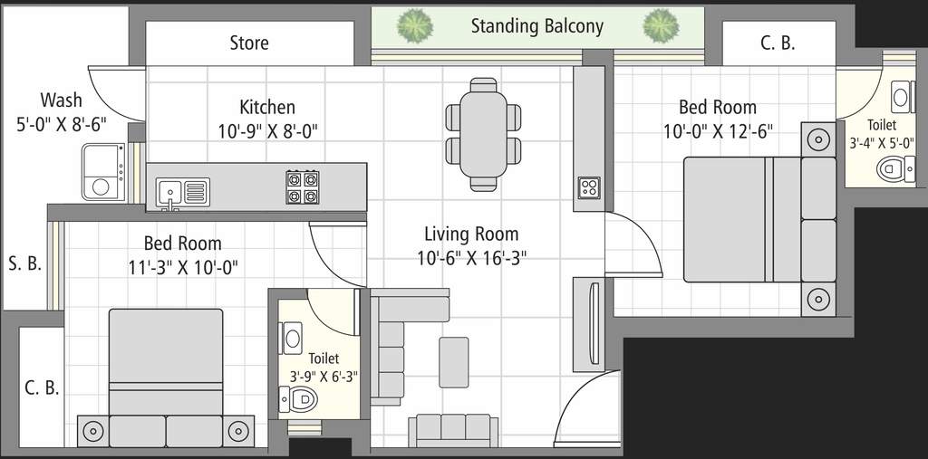 2 BHK Flat in Atulyam Aangan 1 in Madhapar, Rajkot - Image 929233