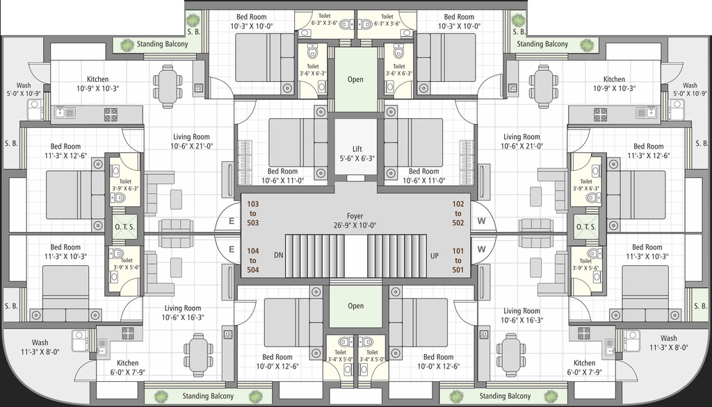 Floor Plan of Atulyam Aangan 1 in Madhapar, Rajkot - Image 430360
