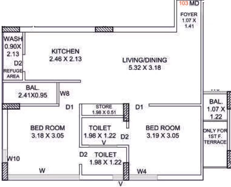 2 BHK Flat in Atulyam Aangan 2 in Madhapar, Rajkot - Image 929235
