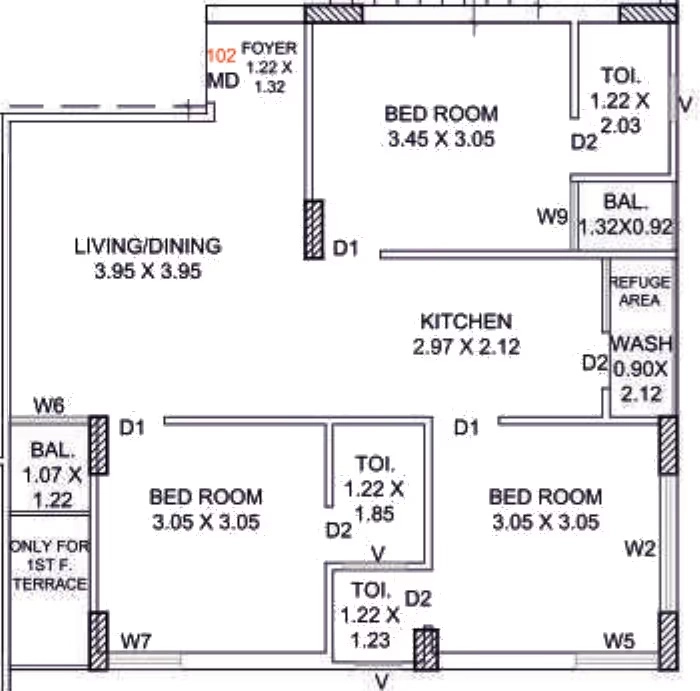 3 BHK Flat in Atulyam Aangan 2 in Madhapar, Rajkot - Image 929236