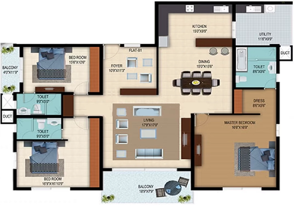 3 BHK Flat in Veracious Park West in Indiranagar, Bangalore - Image 929243