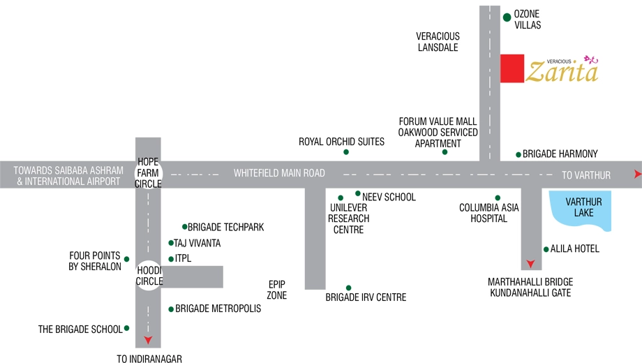 Location of Veracious Park West in Indiranagar, Bangalore - Image 430379