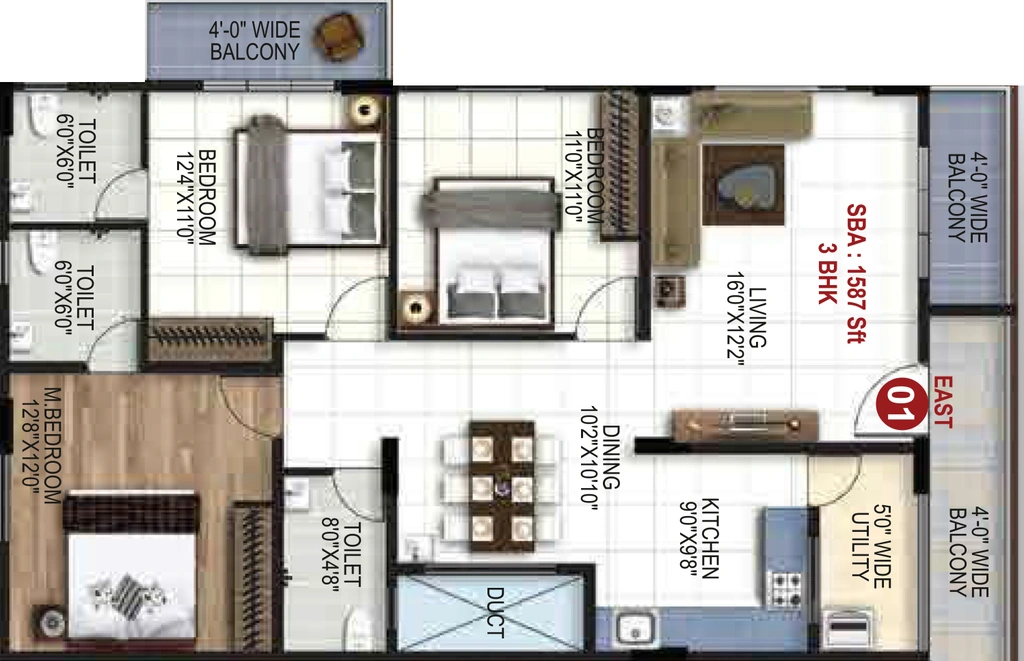 3 BHK Flat in Garuda Park View in Hoskote, Bangalore - Image 929262