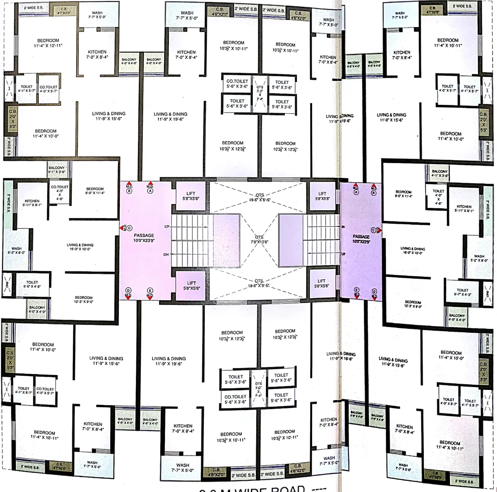 Floor Plan of Balaji Shiv Sagar Apartment in Manharpur, Rajkot - Image 430408