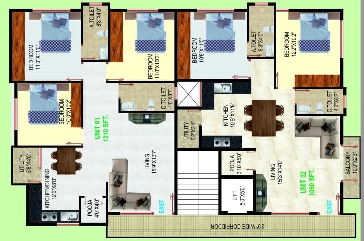 Floor Plan of Adithya Melody in Padmanabhanagar, Bangalore - Image 430434