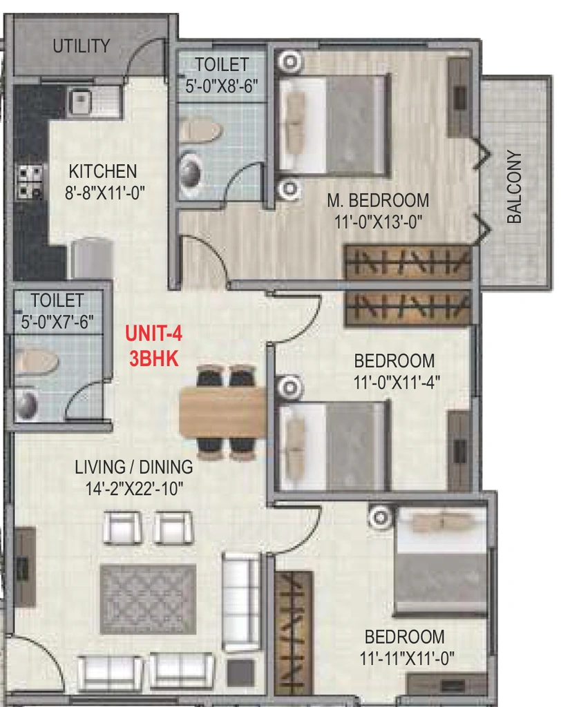 3 BHK Flat in Amigo Regency in Horamavu, Bangalore - Image 929270