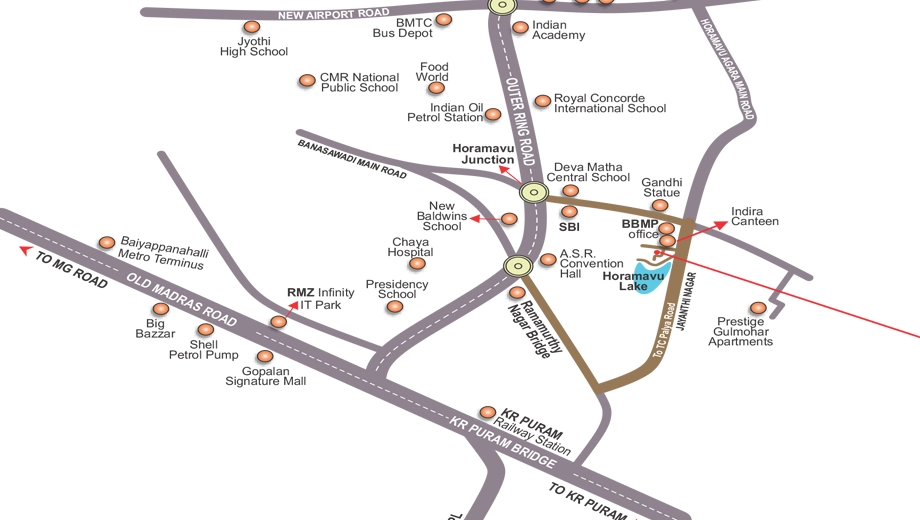 Location of Amigo Regency in Horamavu, Bangalore - Image 430450