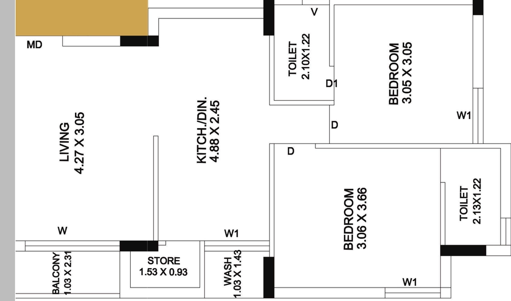 2 BHK Flat in Harikrushna Height in Madhapar, Rajkot - Image 929263