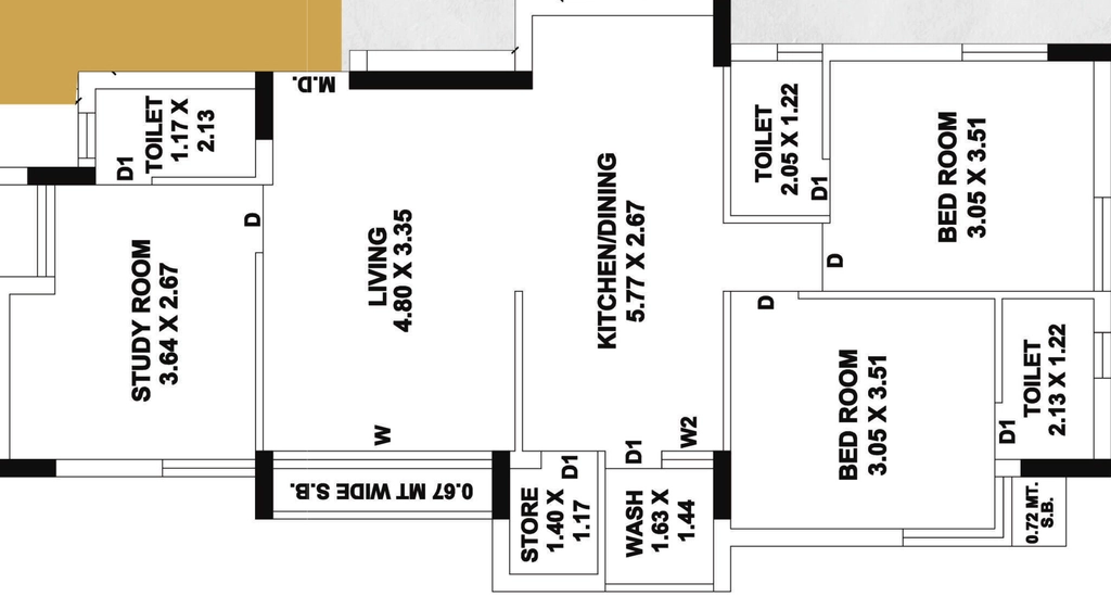 3 BHK Flat in Harikrushna Height in Madhapar, Rajkot - Image 929264
