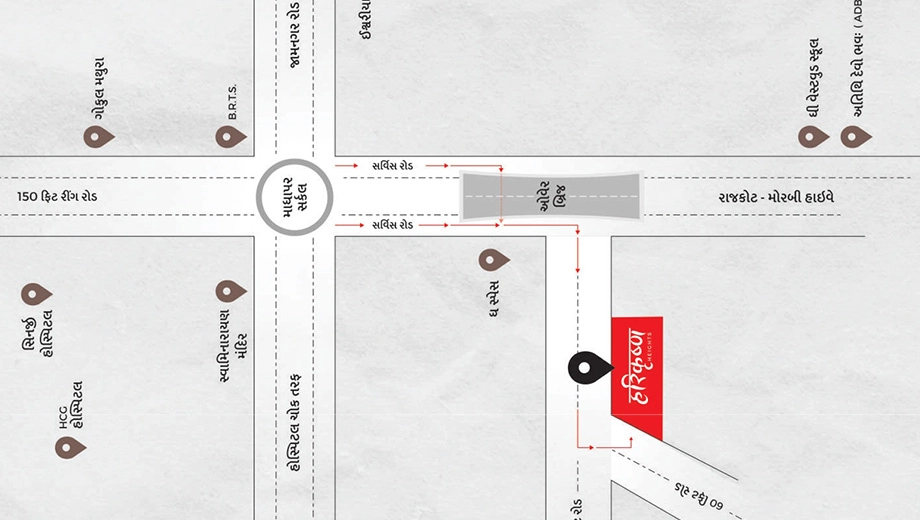 Location of Harikrushna Height in Madhapar, Rajkot - Image 430428