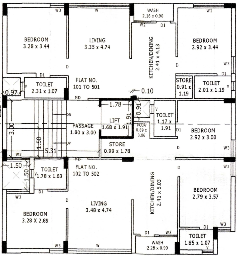 Floor Plan of Satish Iskon Prime in Madhapar, Rajkot - Image 430440