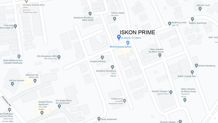 Location of Satish Iskon Prime in Madhapar, Rajkot - Image 430439