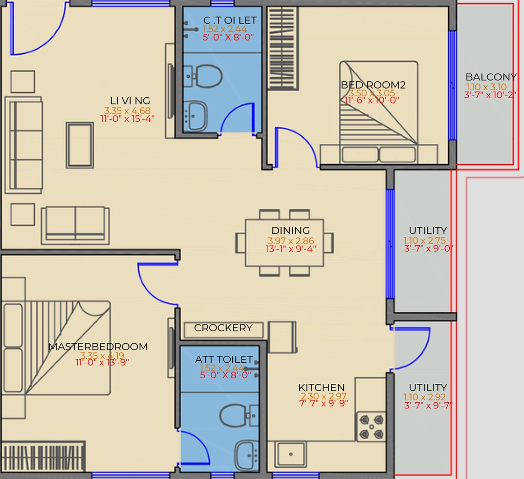 2 BHK Flat in Axis Niran in Sarjapur Road, Bangalore - Image 929272
