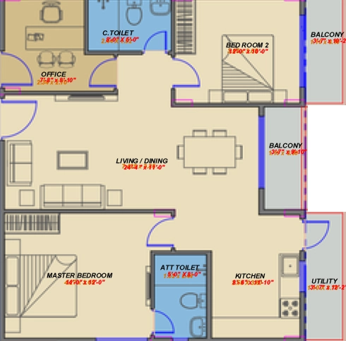 2 BHK Flat in Axis Niran in Sarjapur Road, Bangalore - Image 929275