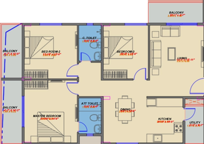 3 BHK Flat in Axis Niran in Sarjapur Road, Bangalore - Image 929281