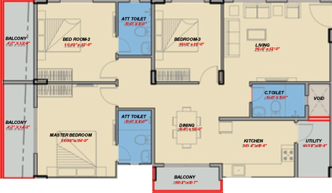 3 BHK Flat in Axis Niran in Sarjapur Road, Bangalore - Image 929283