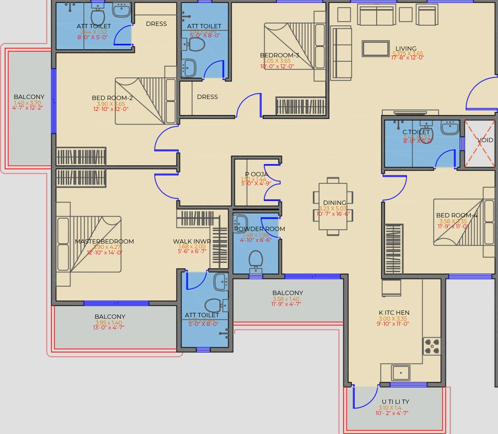 4 BHK Flat in Axis Niran in Sarjapur Road, Bangalore - Image 929284