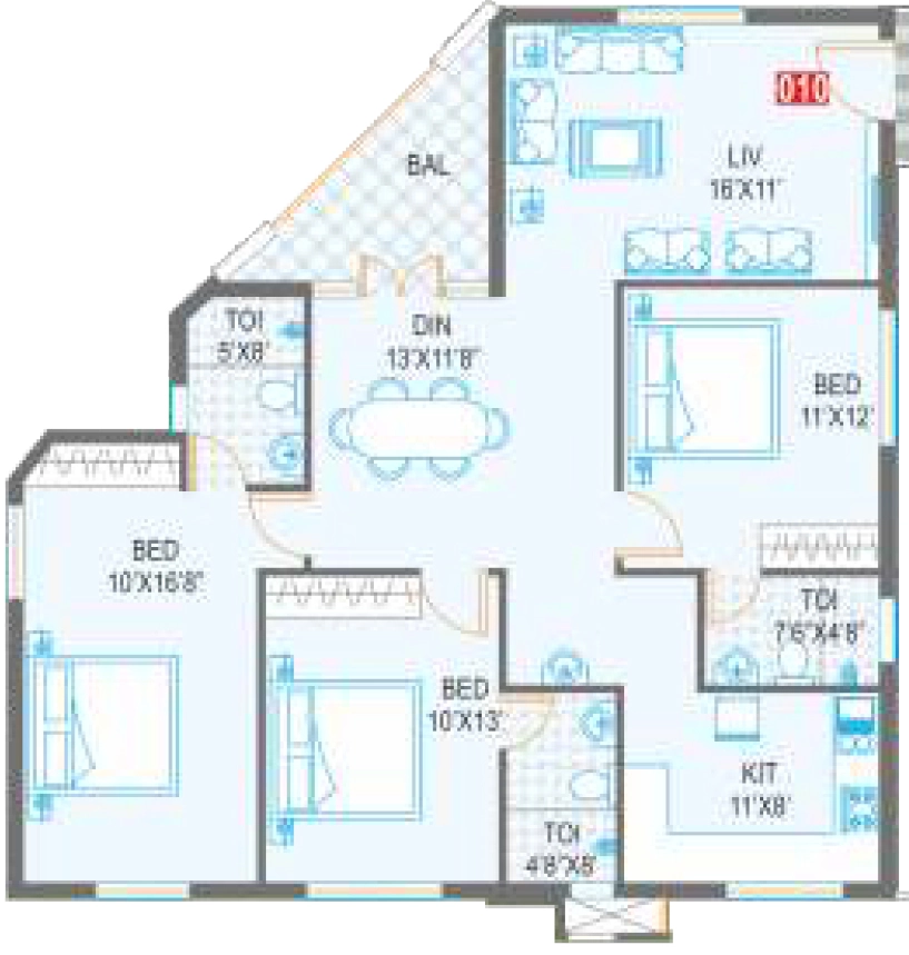 3 BHK Flat in Aryav Greenfields in Kadugodi, Bangalore - Image 929295