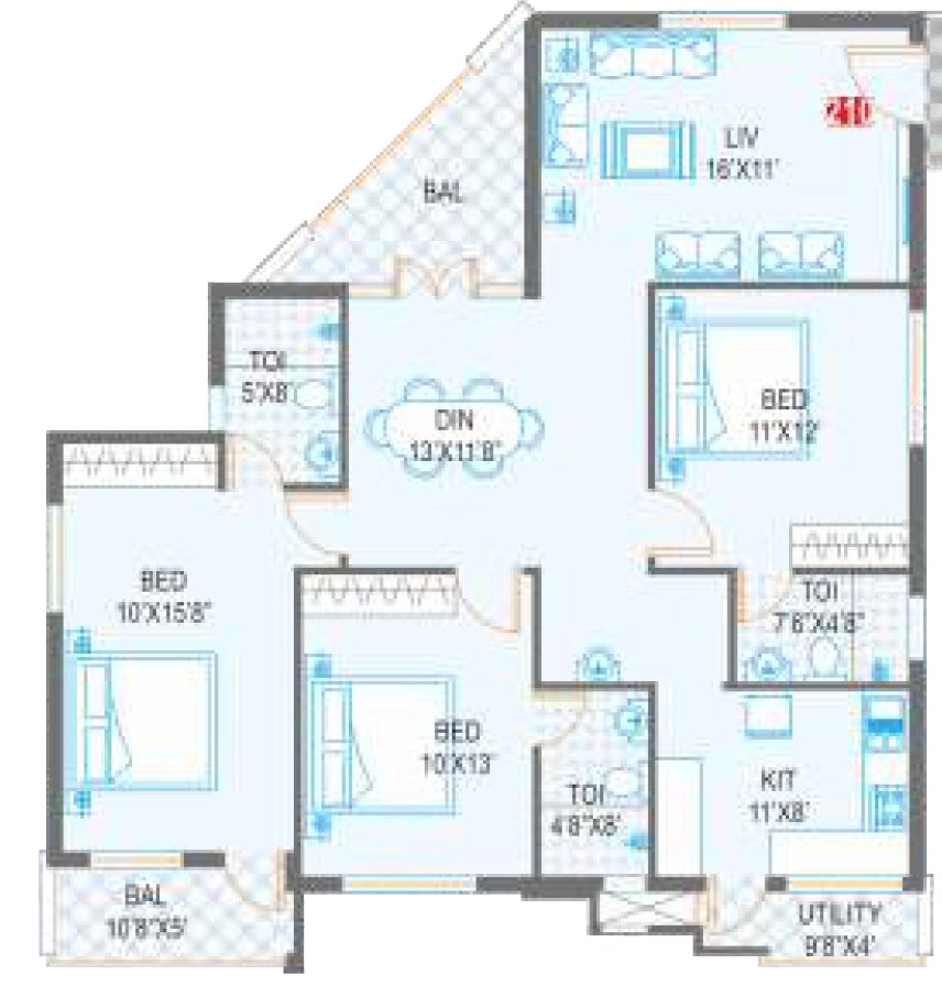 3 BHK Flat in Aryav Greenfields in Kadugodi, Bangalore - Image 929296