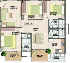 3 BHK Flat in Avyak Fortune in Kalyan Nagar, Bangalore - Image 929291