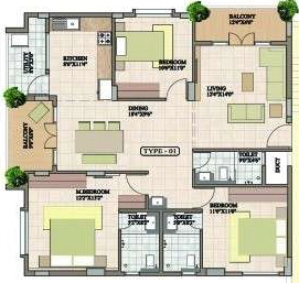 3 BHK Flat in Avyak Fortune in Kalyan Nagar, Bangalore - Image 929292