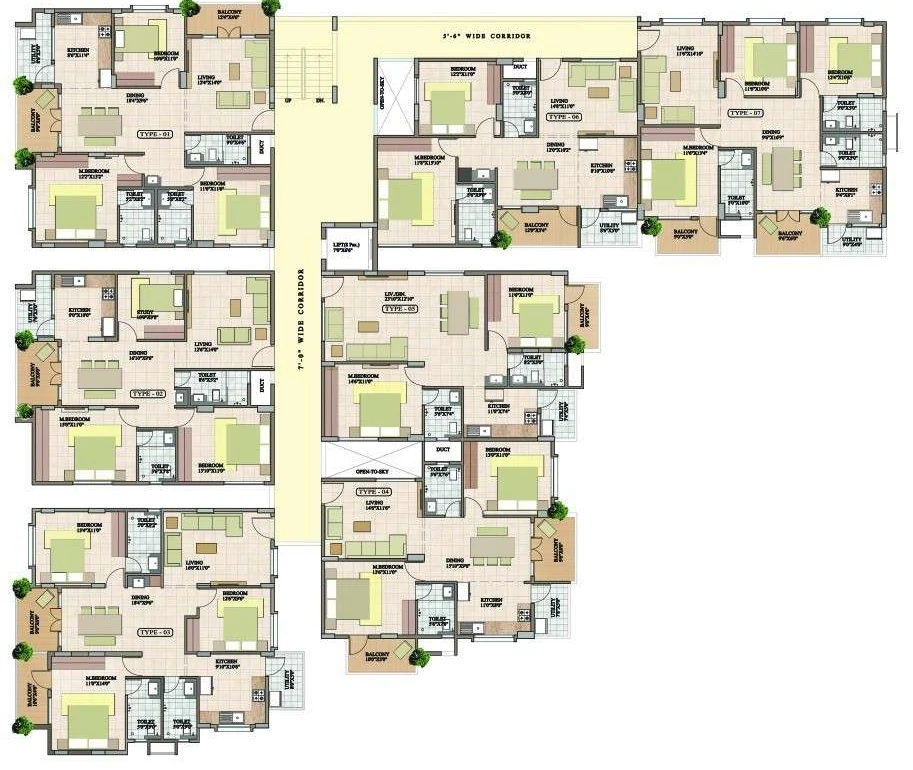 Floor Plan of Avyak Fortune in Kalyan Nagar, Bangalore - Image 430490
