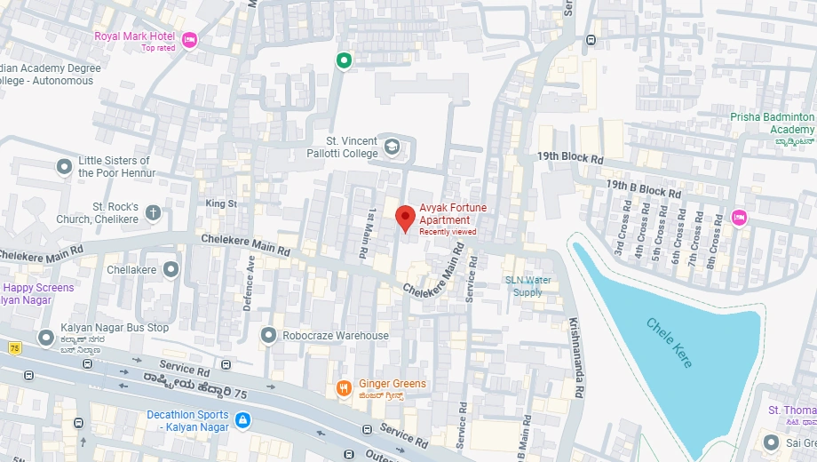 Location of Avyak Fortune in Kalyan Nagar, Bangalore - Image 430489