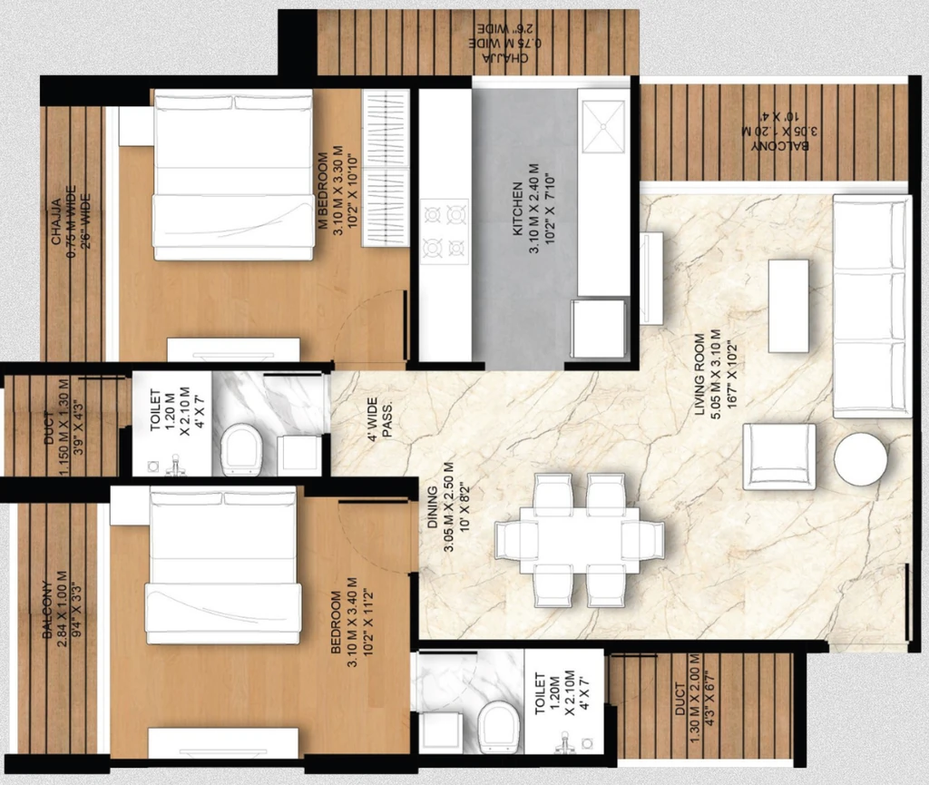 2 BHK Flat in Swastik Emerald Horizons in Belapur, Navi Mumbai - Image 929297