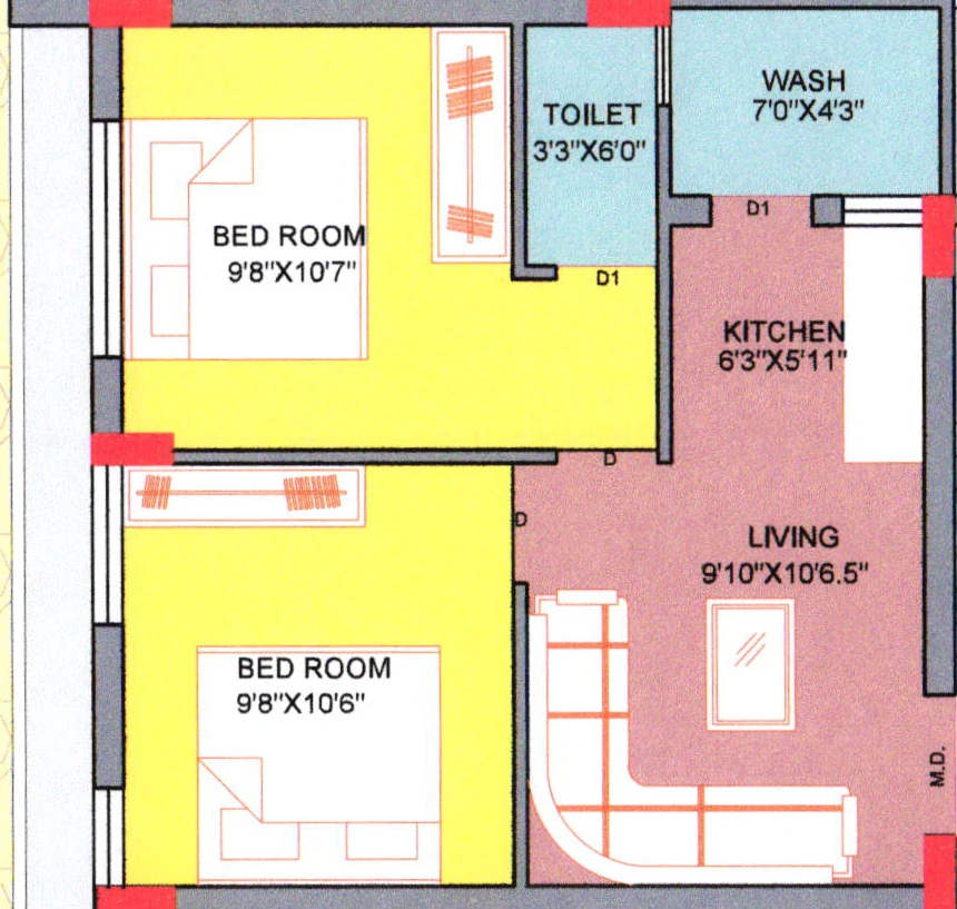 2 BHK Flat in Madhav 4 in Madhapar, Rajkot - Image 929305
