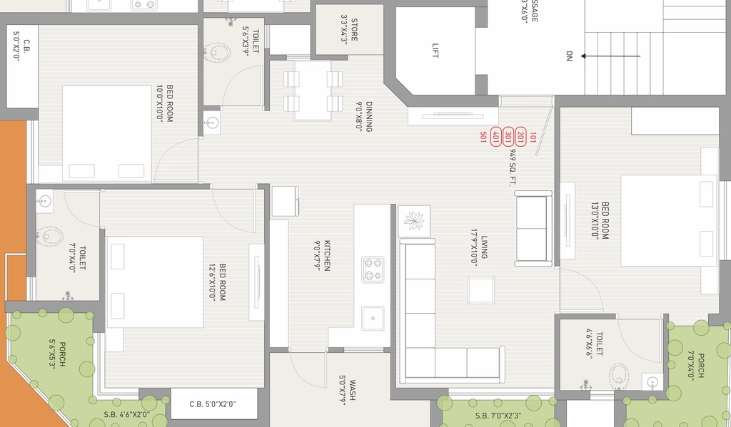 3 BHK Flat in Matru Arpan in Madhapar, Rajkot - Image 929315