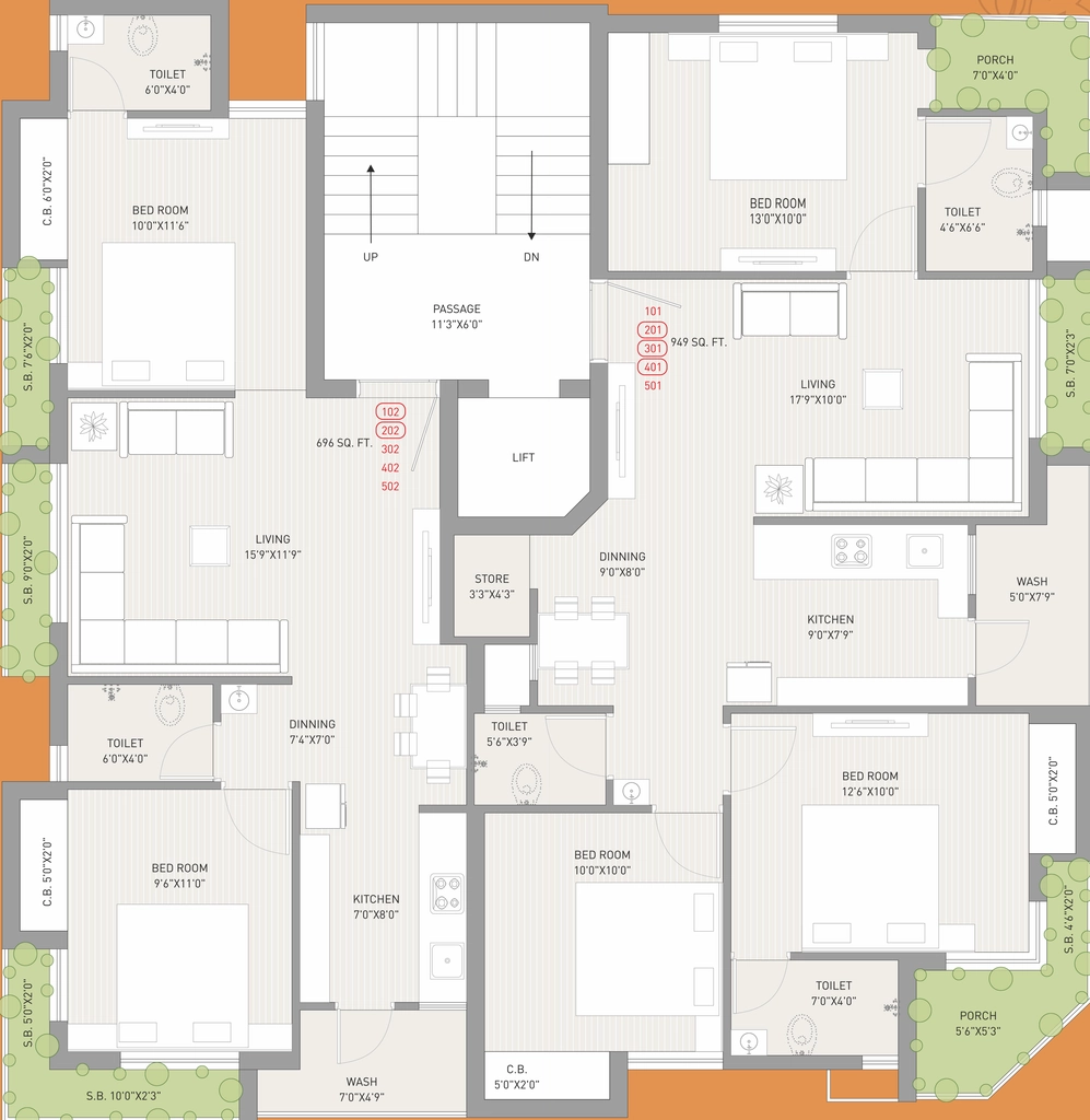 Floor Plan of Matru Arpan in Madhapar, Rajkot - Image 430550